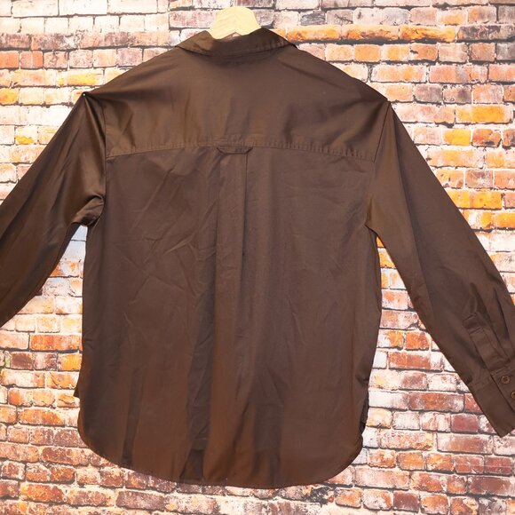 Madewell Utility Shirt Carob Brown Size S Long Sleeves Button Front Pockets - Picture 7 of 9